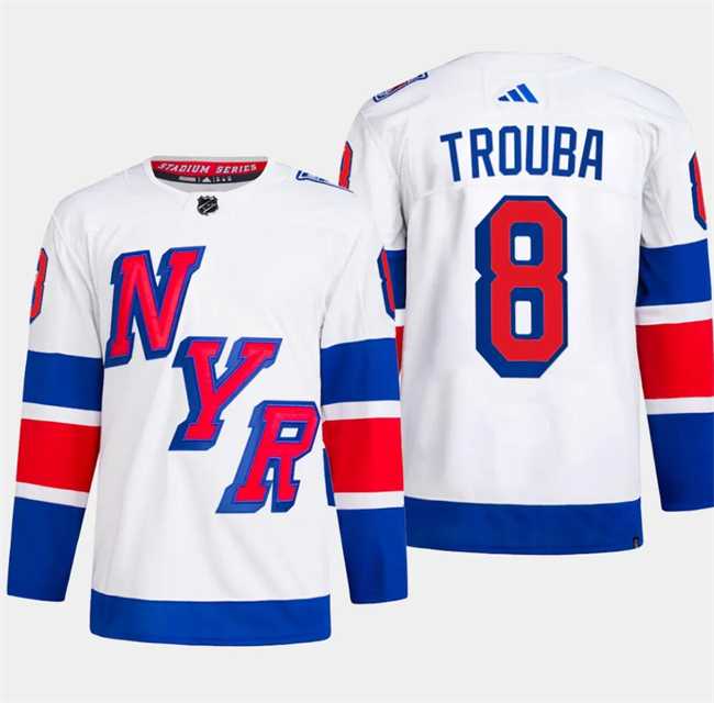 Men%27s New York Rangers #8 Jacob Trouba White 2024 Stadium Series Stitched Jersey Dzhi